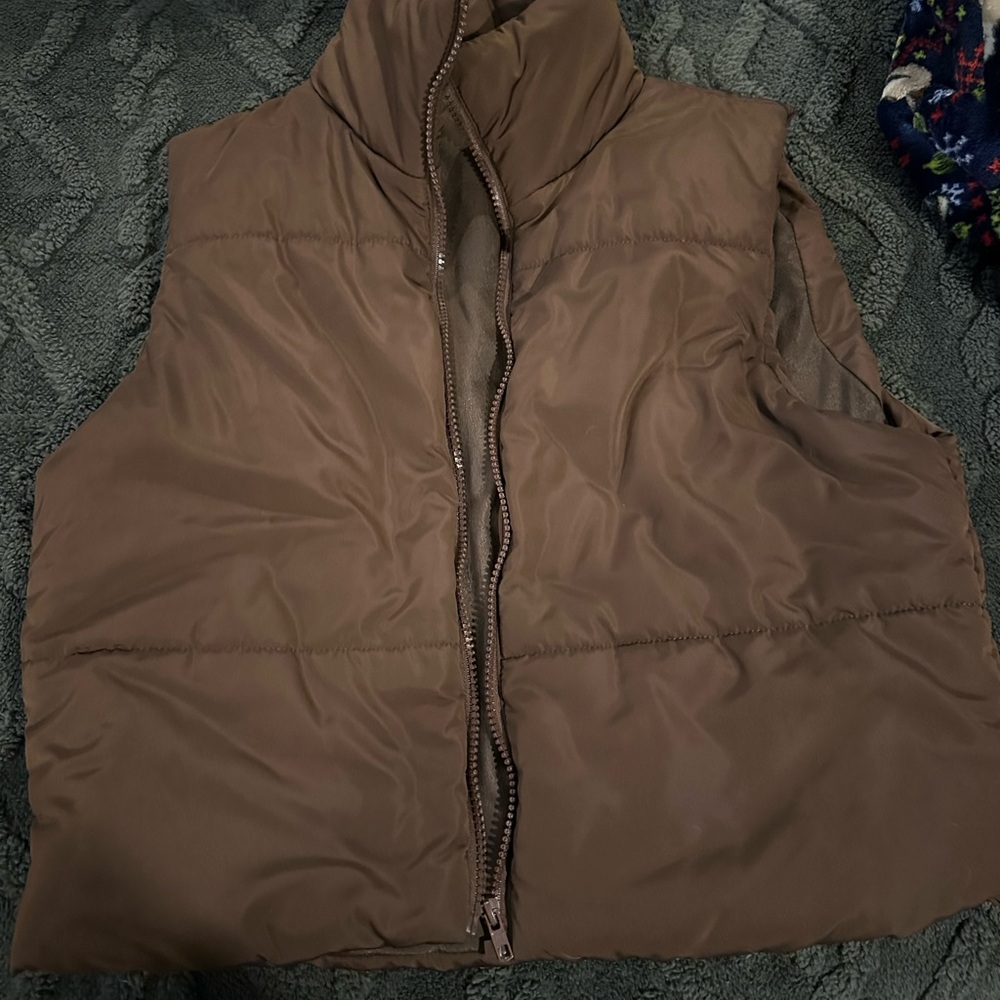 Source Unknown Brown Puffer Vest